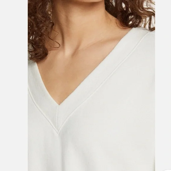 Madewell off-white V-Neck Sweatshirt size M. Oversized. Balloon sleeves - Picture 3 of 16